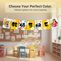 Happy Teacher's Day Decorative Banner for Classroom and Event Backgrounds