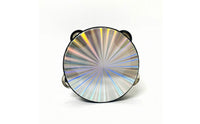 Holographic Tambourine Reflective Tambourine with Jingling Discs Laser Hand Drum Handheld for Dancers, Students, Kids, Stage, Dance, Classroom