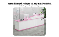 Modern Reception Desk Multi-Use Company Front Desk Sturdy and Sturdy Shop Cashier Counter for Shopkeepers, Receptionists, Retail Store, Lobby