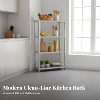 Stainless Steel Storage Rack Anti-Rust Stainless Steel Kitchen Rack Sturdy and Hard-Wearing Multi-Tier Utility Shelf for Renters, Office, Garage