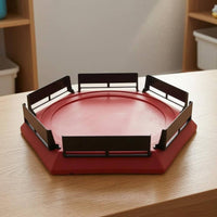 Concentric Rings Hexagonal Rotating Arena Raised Rim Plastic Battle Arena