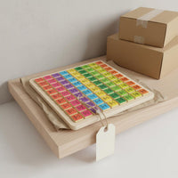 Wooden Addition Subtraction Multiplication Chart Thinking Skills Arithmetic Table Colorful Multiplication Board Portable for Elementary Students, Preschool