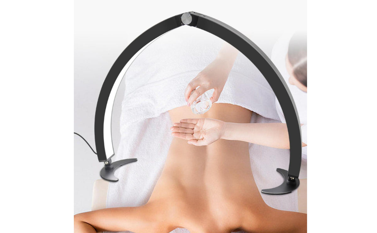 Half Shadowed Arch Lamp Lash Light Professional Arch Lamp with Flat Base for Estheticians, Makeup Vanity, Tattoo Studio