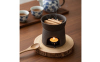 Tea Light Warmer with Bowl Heat-Resistant Ceramic Incense Burner Herb Burner Minimalist Tealight Holder Decorative
