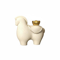Cultural Gift New Chinese Design Sculpture Decorative & Functional Chinese Wealth Horse Figurine Vivid Design for Entrepreneurs, Living Room