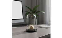 Glass Showcase Dome with Base Transparent Glass Cloche with Base Modern Design Bell Jar Display Case for Collectors, Hobbyists, Wedding, Office, Study