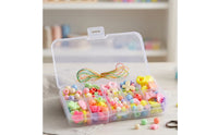Colorful Bead Kit with Case Acrylic Jewelry Making Kit with Beads Elastic DIY Bead Set Allcomplete for Classrooms