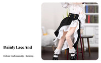 1/12 Scale Doll Dress Ruffled Design 1/12 Scale Doll Outfit High-Low Skirt Miniature Apparel for Display