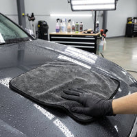 50x60cm Microfibre Towel and Car Drying Towel, Dual-Texture Towel with Braided Pile, High Absorbency Low-Shedding Multi-Purpose Cleaning Cloth