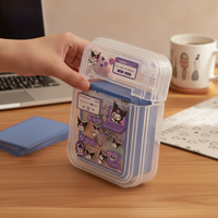Clear Flip-Top Storage Box for Small Cards, Desktop Organizer, Dustproof Plastic Case for OPP Bags & Handbooks