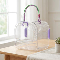 Transparent Pet Carrier, Hamster Travel Cage with Front Door, Rodent Travel Cage and Sugar Glider Carrier for Outdoor Adventure Pet Use