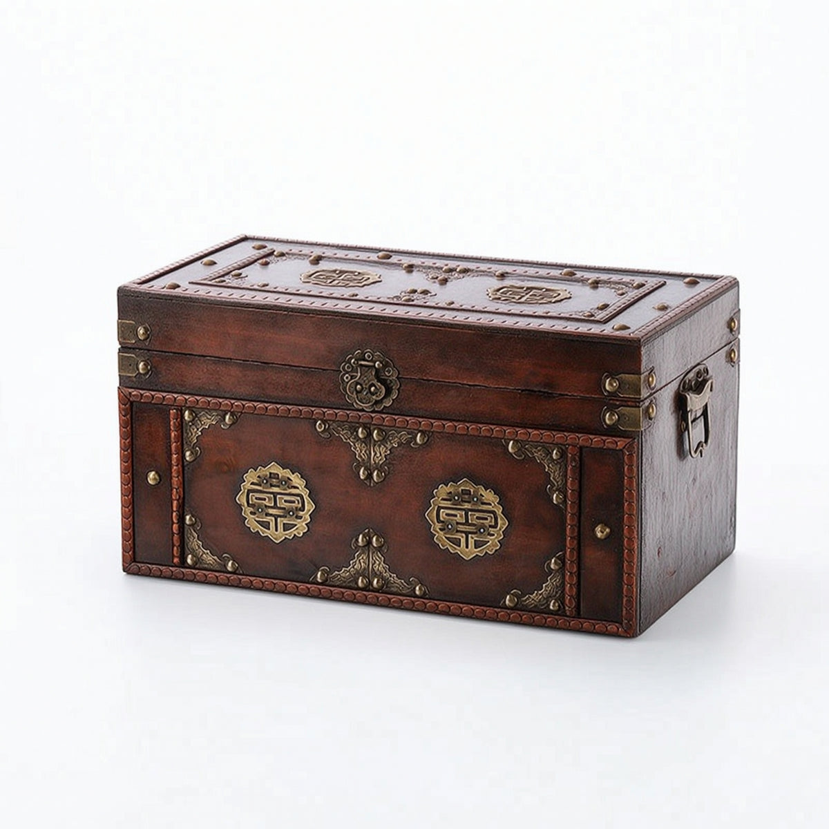 Storage Chest with Hinged Lid Decorative Wooden Storage Box with Latch Keepsake Chest with Hinged Lid Distressed for Newlyweds