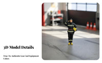 Miniature Firefighter Figure Highly Detailed Firefighter Figure Scale Model Firefighter Realistic Features Miniature Scene