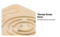 Anti-Slip Bottom Maze Balance Board Engraved Foot Outlines Wooden Balance Board Steel Balls Exercise Equipment Rounded Corners