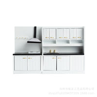 2 Pieces Dollhouse Kitchen Set with Sink Modular for Collectors, Hobbyists