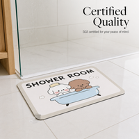 Diatomaceous Earth Bathroom Mat Super Absorbent Non-Slip Quick Dry Floor Mat for Shower, Toilet, and Entryway