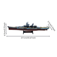 1:1000 Scale USS Missouri Battleship Model Tabletop USS Missouri Model Authentic Warship Realistic for Office, Bookshelf