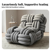 Braided Armchair Woven Design Braided Tube Armchair Modern Look and Feel Lounge Chair for Interior Decorators, Adults, Living Room, Bedroom