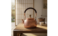 Small-Capacity Hammered Copper Teapot Vintage-Style Copper Teapot Compact Tea Kettle with Wrapped Handle for Artisan Collectors