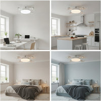 Ceiling Fan Light with Wireless Control Screw Base Fixture Low-Noise for Bedroom