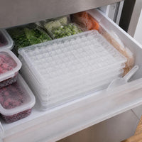 Stackable Ice Cube Tray with Storage Bin and Scoop, Food-Grade Silicone Ice Maker for Freezer, Large Capacity