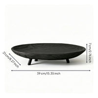 Wooden Fruit Tray Decorative Tray with Raised Feet Rustic Oval Wooden Platter for Homeowners