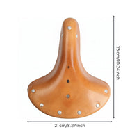 Metal Springs Vintage Leather Bike Saddle Orange Finish Sprung Cycle Saddle Raised Tapered Nose Retro Cycle Seat Shock Absorption