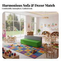 Soft and Comfortable Upholstered Block Seating Easy to Clean Waiting Area Bench personalizedizable Layout configurable Sofa Wear-Resistant for Children, Parents, Students, Kindergarten, Early Education Center, Lobby