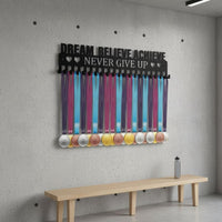 Great Gift Idea Long-Distance Race Medal Display Rack Easy Installation Metal Medal Display Rack Rust Resistant Large Capacity for Runners, Athletes, Cheerleaders, Home Gym, Bedroom, Office