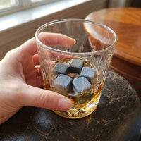Whisky Stones for Chilled Drinks without Dilution, Premium Granite Chilling Stones for Men, Dad, Reusable Ice without Tongs, Home Bar Essentials
