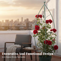 European design and aesthetic Obelisk Trellis Vintage Design avianTopped Obelisk Stake Distressed Finish Climbing Frame Sturdy assistance for Gardeners, Home Decorators, homeowners, Outdoor, Balcony, Patio, Potted Plants
