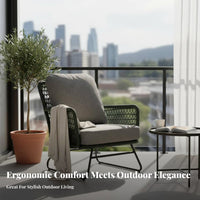 3 Pieces Highspine Design 3-Piece Balcony Bistro Set Woven design 3-Piece Wicker Seating Comfortable Outdoor Furnishing Relaxing Comfort for Apartment Dwellers, Homeowners, duos, Patio, Garden, rearyard, Porch