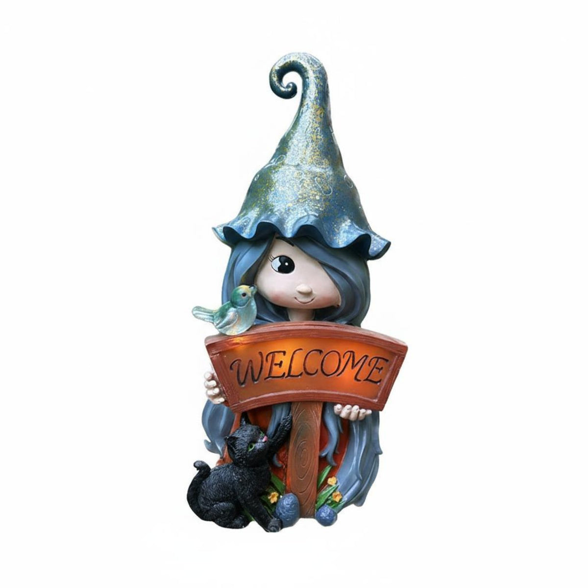Weather Resistant Solar Witch Garden Light Weatherproof Cartoon Witch Figurine LED Lights for Gift Givers, Gardeners, Balcony, Lawn, Walkway