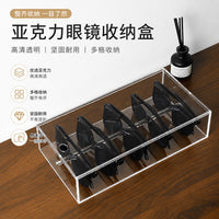 Acrylic Transparent Multi-Grid Sunglasses Storage Box for Car and Swimming