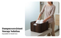 Imitation Rattan Basket Waterproof Storage Bin Natural Texture for Adults