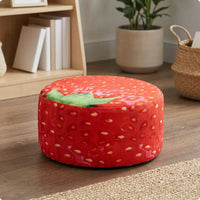 Removable Cover Fruit Stool Washable Low Stool Cylindrical Padded Ottoman