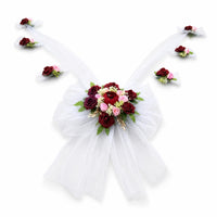 Layered Design Wedding Car Decoration Kit Artificial Flowers Bridal Car Decor Set Floral Hood Decoration Kit