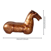 New Chinese Style Horse Statue Gilded Horse Figurine Shiny Finish Home Decor for Entryway