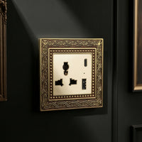 Switch Socket Panel Vintage Decorator Electrical Switch with Wall Plate Fitting Ornate Embossed for Interior Designers