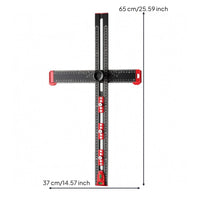 Multifunction Combination Angle Ruler Aluminum Alloy Positioning Ruler Central Adjustment Knob Marking Gauge Tool Engraved Markings