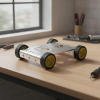 4WD Mobile Robot Chassis Robot Chassis with Rubber Tires Sturdy Robotics Project Base for Classroom