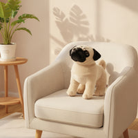 Pug Stuffed Cuddly Stuffed Pug Huggable for Birthday Gifts, Bedroom, Toddlers