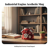 Unique Gift Retro Engine Mug Creative Design Car Engine Mug Stainless Steel Liner for Mechanics, Engineers, Garage, Man Cave, Workshop