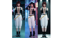 Sleeveless Cosplay Costume with Belt Cropped Cosplay Outfit Fitted Costume with Belt Layered for Cosplayers, Anime Fans, Photoshoots, Stage Performances
