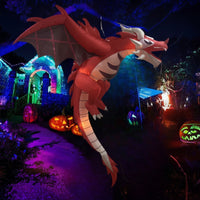 Hanging Inflatable Dragon Halloween Decoration with Lights Lighted Decoration for Porch