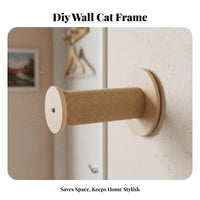 Space-Saving Design Wall Mounted Cat Climbing Frame Natural Sisal Scratching Surface Cat Wall Shelves and Perches Easy to Install for Apartment Dwellers, Small Areas, Indoors, Living Room, Bedroom