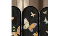 Arched Hinged Tabletop Screen Wood-Grain Decorative Screen with Panels Compact Decor Vintage-Style for Entryway