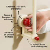 Metal Paper Dispenser and Wall Mounted Holder for Kitchen Organization, Suction Cup for Under Cabinet or Countertop Use
