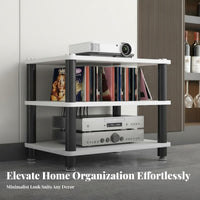 Strong Load-Bearing Audio Media Component Rack Heavy Duty Audio Stand Rack Stable Design 4-Tier Amplifier Stand Space-Saving for Living Room