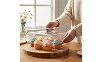 rectangle Dish Cover with Knob Transparent Cake Dome Dustproof Cake Cloche for Kitchen